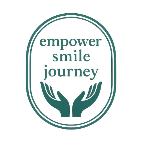 Logo with 'empower smile journey' and two hands in a circle.